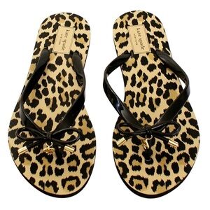 Kate Spade Black and Tan Leopard Print Women's Sandals size 9-10